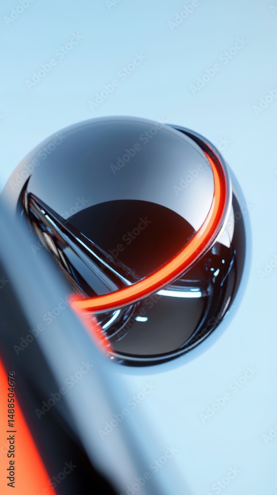 Poster modern design with a glossy surface and illuminated ring in a creative setting