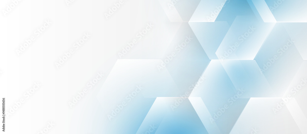 Aufkleber Light blue abstract background with hexagonal geometric pattern
