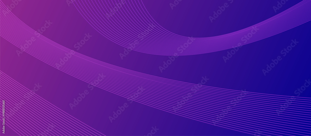 Aufkleber Purple abstract background with flowing curved lines