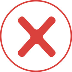 Obraz premium Red X Cancel Button, No Entry UI Sign 