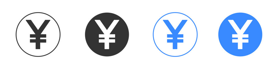 Yen icon editable flat vector illustration concept.
