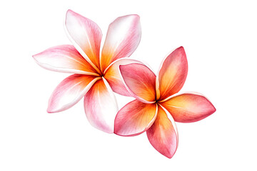 Fototapeta premium Tropical flowers frangipani plumeria isolated on white background PNG