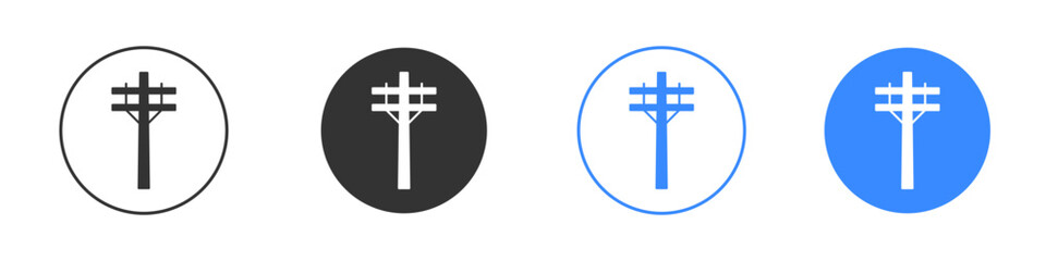 Utility pole icon editable flat vector illustration concept.