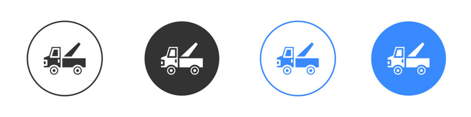 Tow truck icon editable flat vector illustration concept.