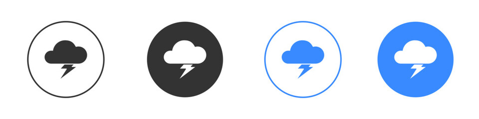Thunderstorm icon editable flat vector illustration concept.