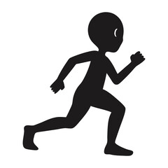 Silhouettes of people running and performing athletic actions in motion