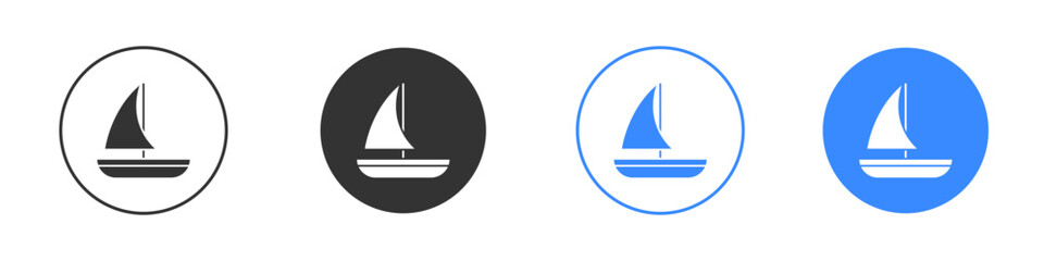 Sailboat icon editable flat vector illustration concept.