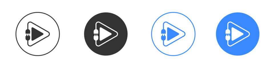 Plug and play icon editable flat vector illustration concept.