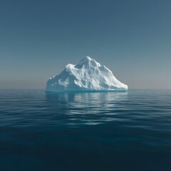 Majestic Iceberg Surrounded by Calm Ocean Waters at Dusk