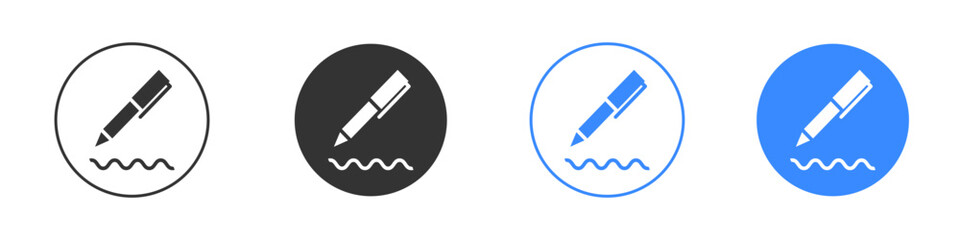 Pen icon editable flat vector illustration concept.