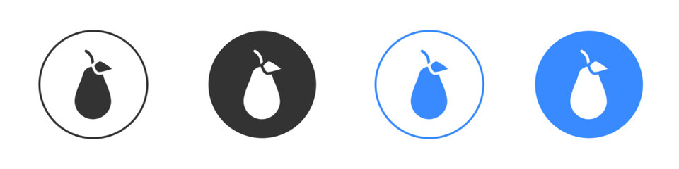 Pear icon editable flat vector illustration concept.