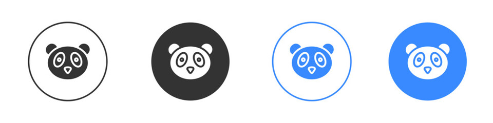 Panda icon editable flat vector illustration concept.