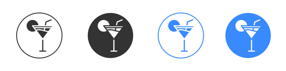 Martini glass icon editable flat vector illustration concept.