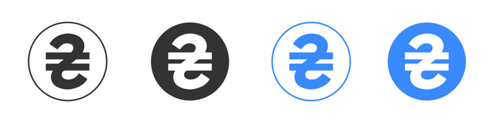 Hryvnia icon editable flat vector illustration concept.