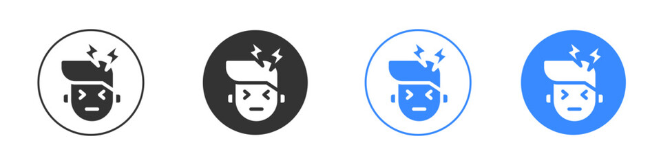 Headache icon editable flat vector illustration concept.