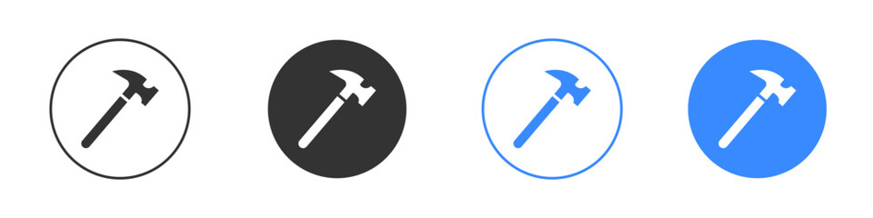 Hammer icon editable flat vector illustration concept.