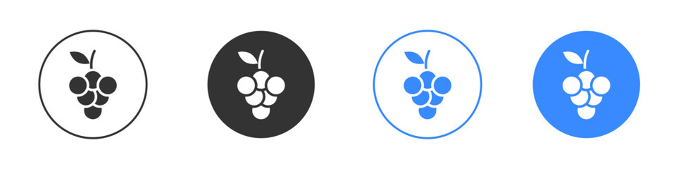 Grapes icon editable flat vector illustration concept.