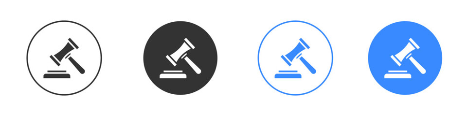Gavel icon editable flat vector illustration concept.