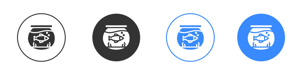 Fish bowl icon editable flat vector illustration concept.