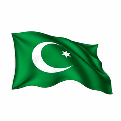 waving colorful national flag of pakistan. waving colorful national flag of pakistan.