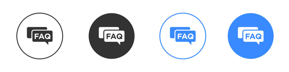 FAQ icon editable flat vector illustration concept.