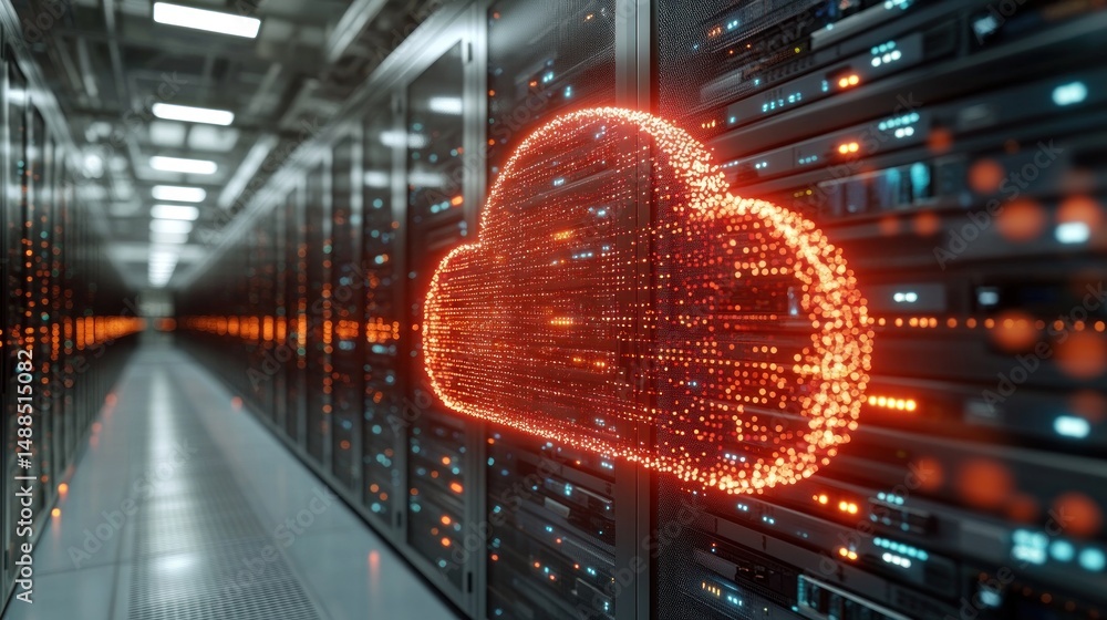 Poster cloud computing data center: servers and network infrastructure