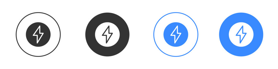 Electricity icon editable flat vector illustration concept.
