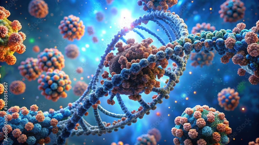 Poster 3D Stylized Enzyme Action Render with Gigapixel Detail V2