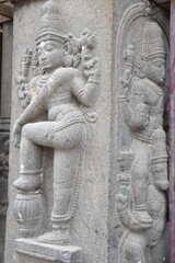 Statues  d'un temple en Inde du Sud