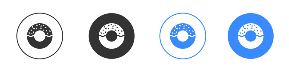 Donut icon editable flat vector illustration concept.