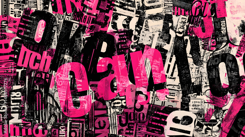 Poster urban typography: a vibrant and artistic composition with an array of letters forming an abstract te