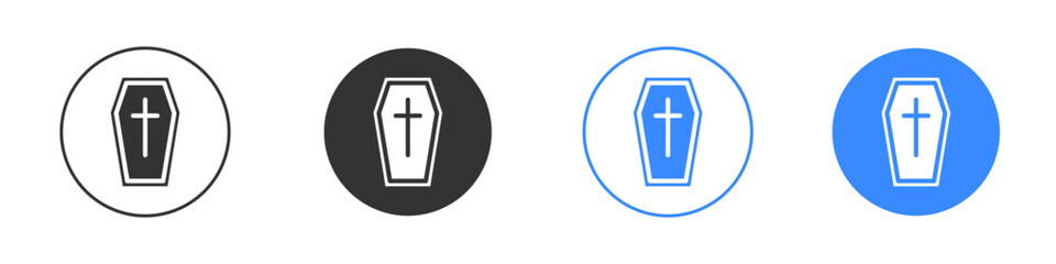 Coffin icon editable flat vector illustration concept.