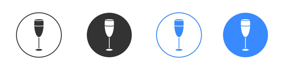 Champagne Glass icon editable flat vector illustration concept.