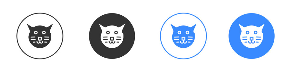 Cat icon editable flat vector illustration concept.