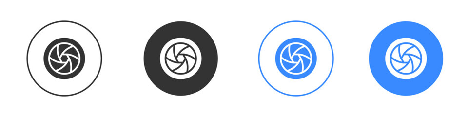 Camera shutter icon editable flat vector illustration concept.