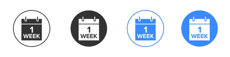 Calendar week icon editable flat vector illustration concept.