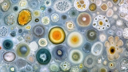 Marine phytoplankton, Coscinodiscus and Pyrophacus,Live cells