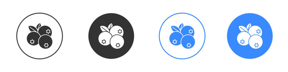 Blueberries icon editable flat vector illustration concept.