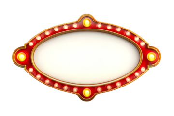 Vintage style light bulb sign isolated on a transparent background