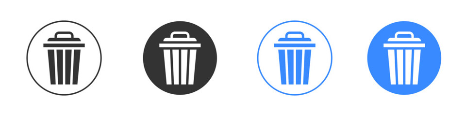 Bin icon editable flat vector illustration concept.