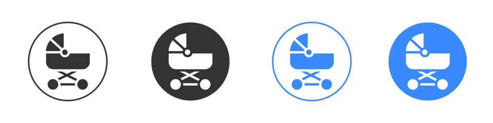 Baby carriage icon editable flat vector illustration concept.