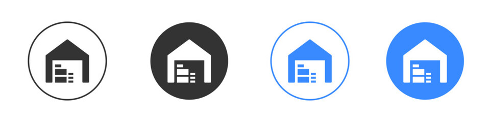 Warehouse icon editable flat vector illustration concept.