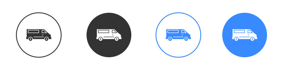 Van icon editable flat vector illustration concept.