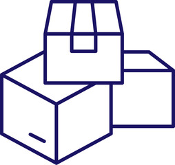 Folded Boxes Outline Simple Linear Image Collection. Editable Stroke. Perfect for Web Sites, Books, Cards, Apps