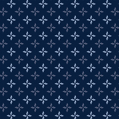 Textile motif seamless pattern. fabric design textile ladies dress, man shirt all over print block. blue and white.