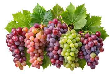 Fototapeta premium Fresh grape vine isolated transparent background.PNG