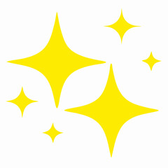 Yellow Sparkling Stars, Shiny Glitter Effect