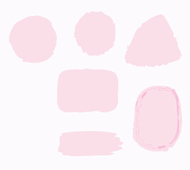 Pink Hand-painted Abstract Shapes, Pastel Color Swatches