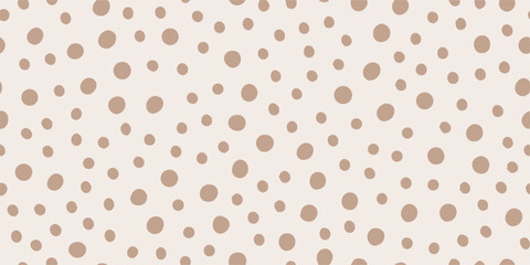 Beige and Brown Polka Dot Seamless Pattern Background