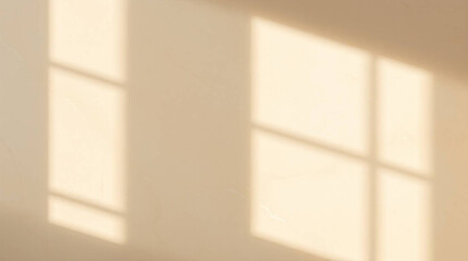 Soft geometric window shades against warm cream walls.